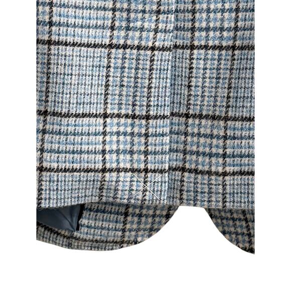 Talbot's Wool Blend Blue Plaid Classic Shetland Blazer 10P Classic - Picture 9 of 10